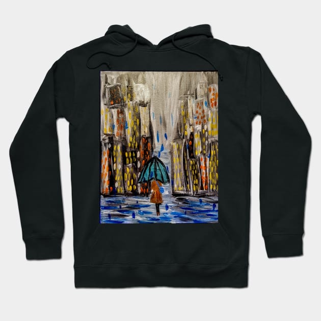 A walk through the city . Hoodie by kkartwork